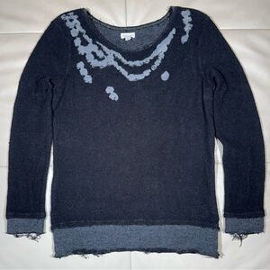 Silence + Noise Black Distressed Sweater